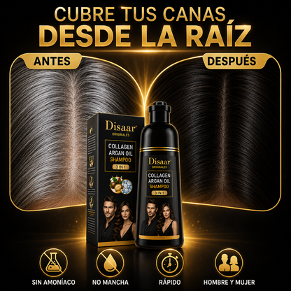 CHAMPÚ TINTE DISAAR ANTI CANAS 400ML - Devuelve la Vida y Color a tu Cabello